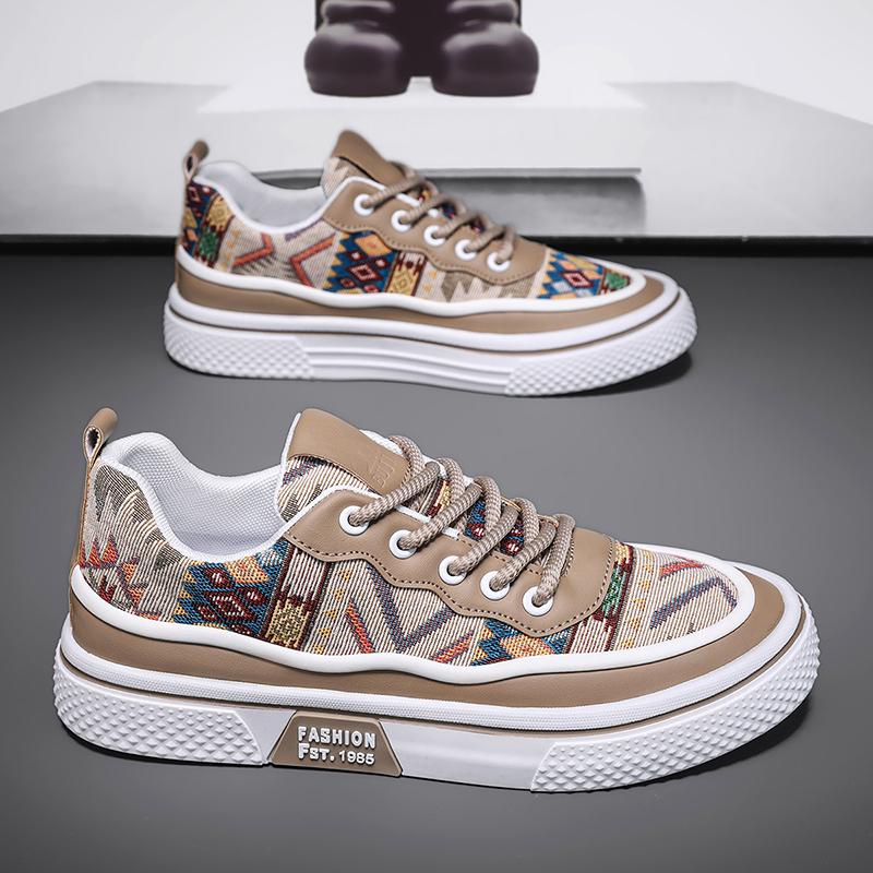 Mens Canvas Shoes Slip on Flat Outdoor Men Sneakers Lightweight Driving Loafers Breathable Male Casual Canvas Shoes Green Khaki