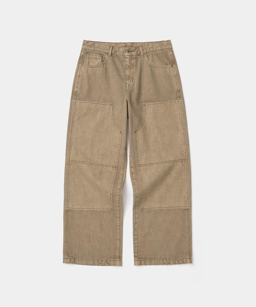 UNIFORM BRIDGE Dyeing Double Knee Pants Brown