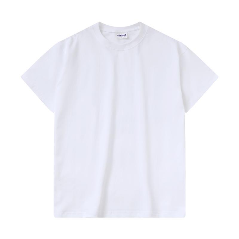 Custom Unisex Heavyweight Cotton Round Neck T-shirt with Short Sleeves and Logo Design