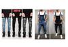 European and American Men's Ripped Badge Skinny Jeans