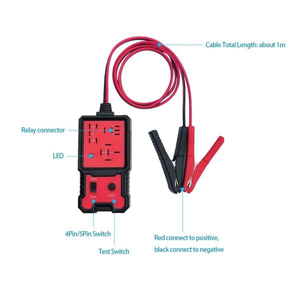 Tester de relee electronice pentru automobile Instrument de diagnosticare pentru autovehicule de 12 V