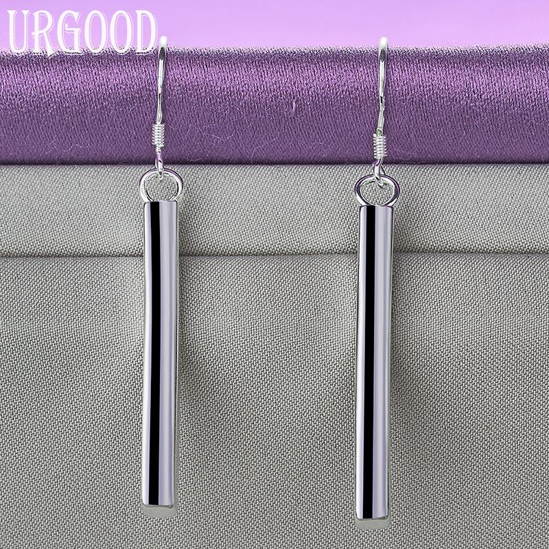 925 Sterling Silver Strip Pendant Earrings Gift Fashion Jewelry