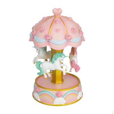 Handcrafted Carousel Music Box with LED Lights for Special Events