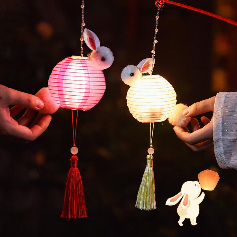 Jellyfish Lantern Mid Autumn Lantern Festival Handheld Bunny Lantern Finshed Lampions Outdoor Chinese Lantern Garden Yard Decor