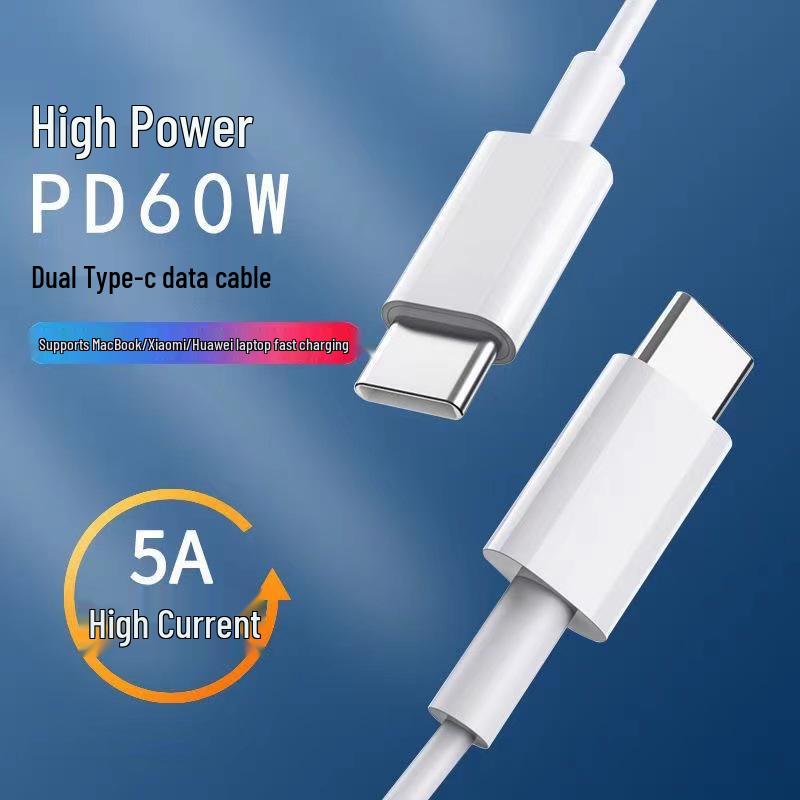 Dual Type-C PD Fast Charging Cable for Huawei & Xiaomi Laptops