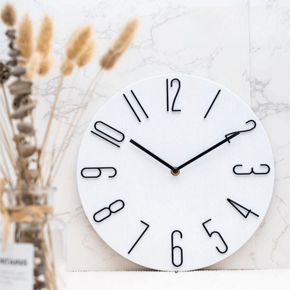 Quarzuhrwerk Holzmaserung Uhr 12 Zoll Dekorative Wanduhr Elegante Wanduhr Büro