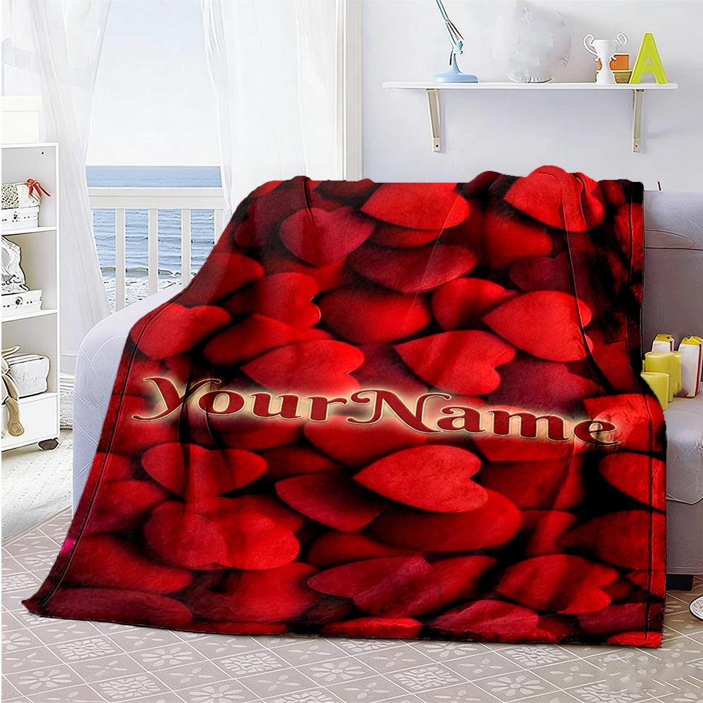 Rose Customize Your Name Blanket Cozy Personalized Blanket Soft Warm Cozy Versatile for Home Decor Nap Chair Bed Ideal for All Seasons