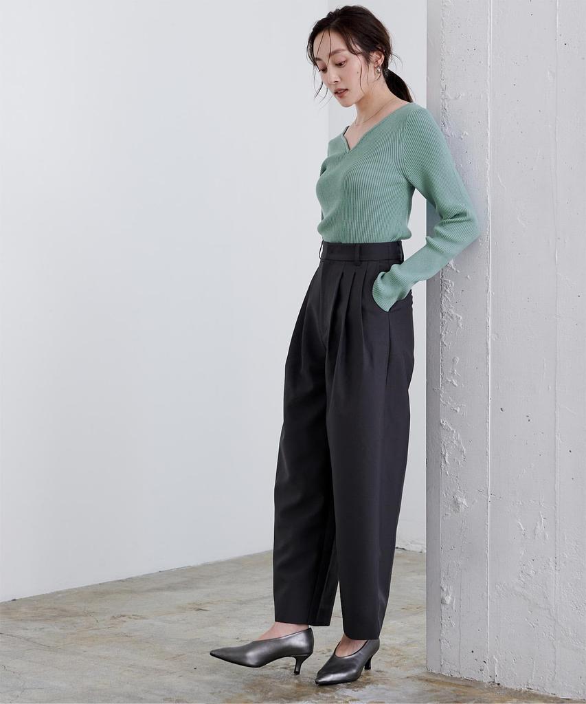 Yours Heart Neck Knit BEXT0243 L Mint Anti-Pilling Women's