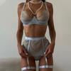Lace Fashion Hollowed Out Perspective Lingerie And Underwear Four Piece Set Other Women's Underwear