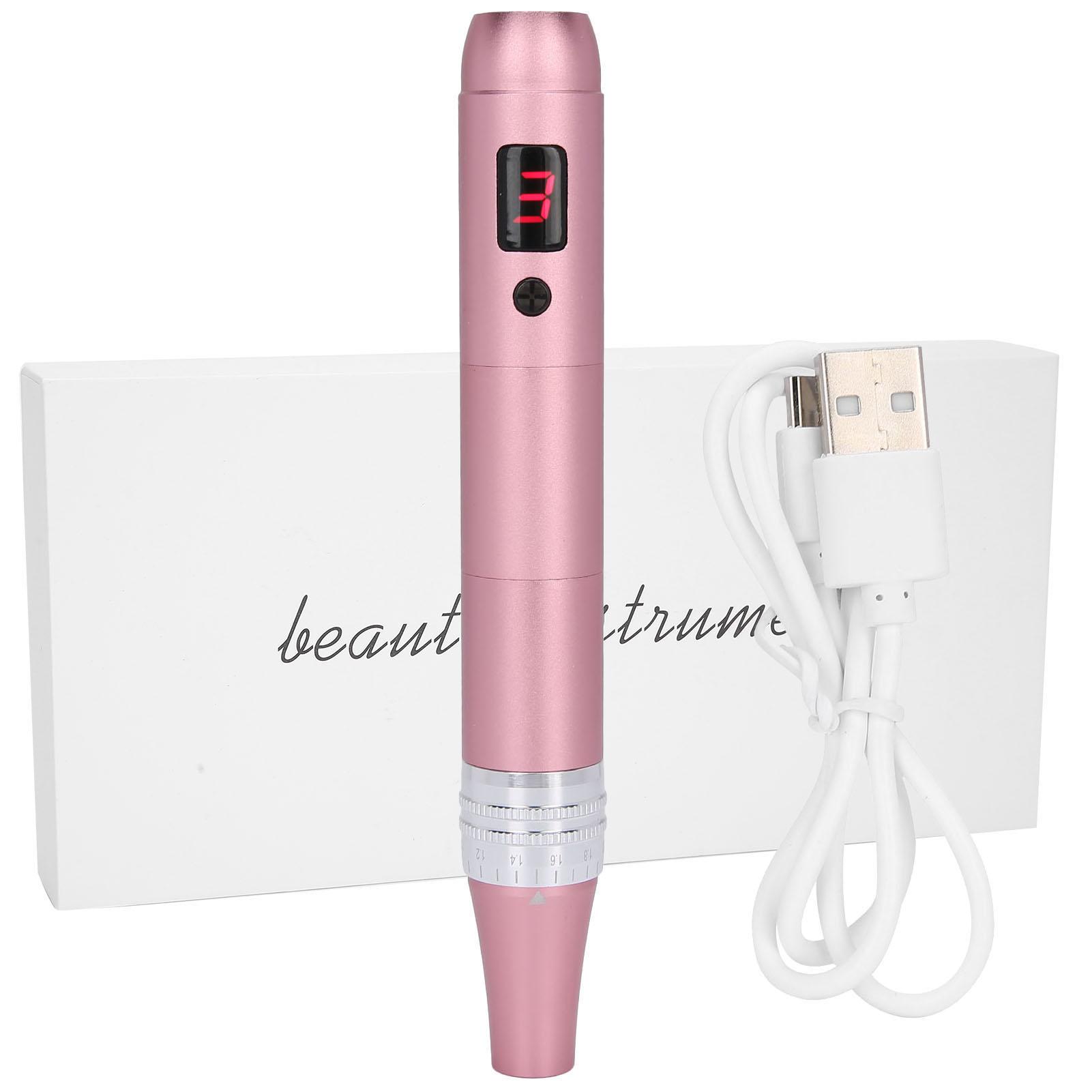

Профессиональная микроигла Derma Pen с 3 передачами, регулировка, антивозрастная терапия, устройство для кожи, розовый розовый
