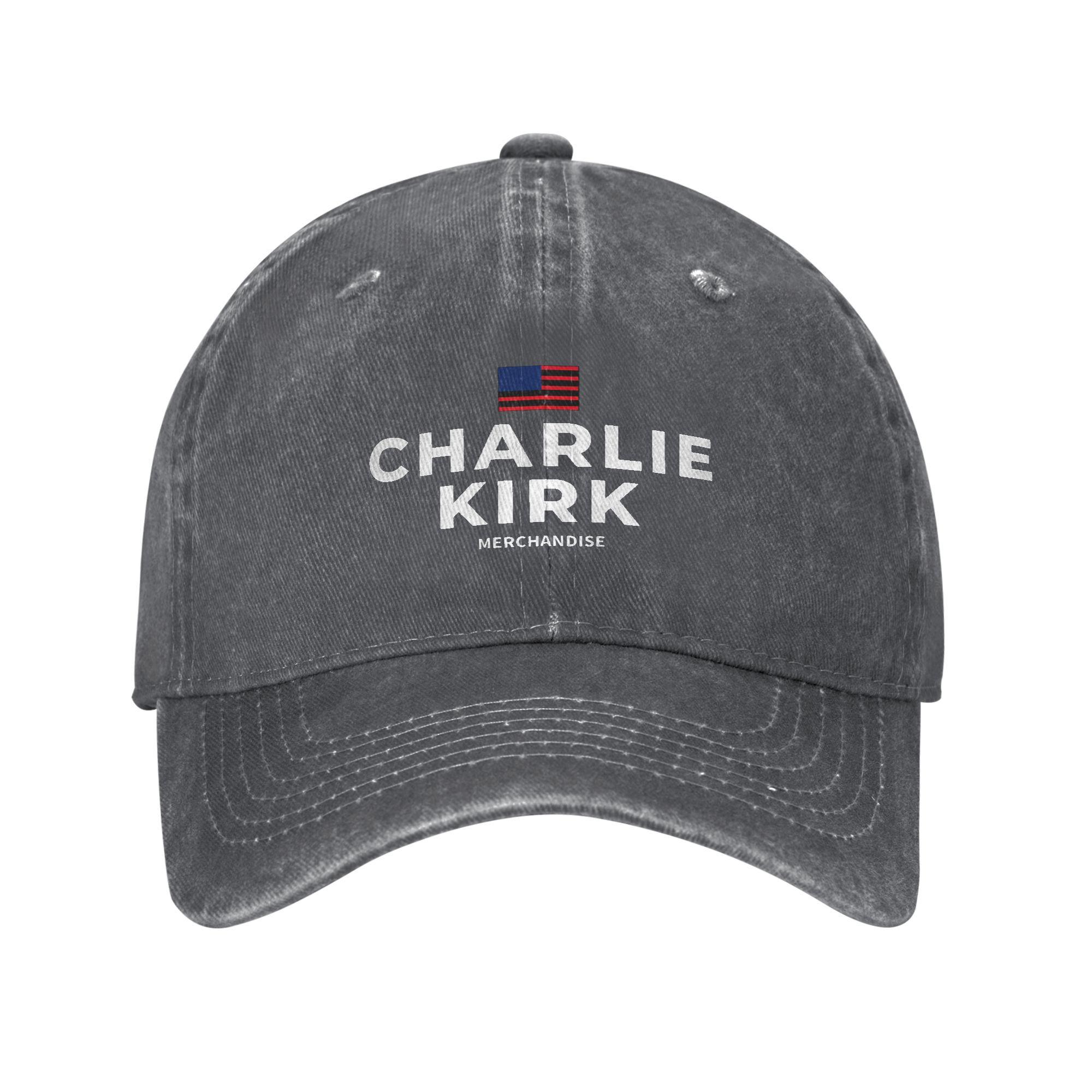 

Charlie Kirk Logo Design Washed Baseball Cap Casual Sun Trucker Hat Spring Men Women Outdoor Sports Baseball Caps One Size