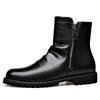 Fashion Autumn Winter Black Leather Ankle Boots for Men Fashion Casual New Designer Wool Warm Cotton Shoes Male Big Size Platform Boots