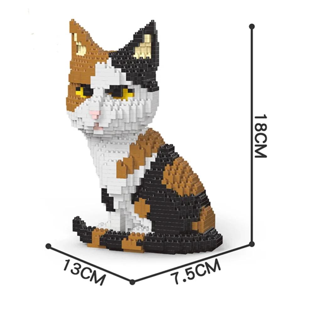 Schattige Zwarte Kat Bouwsteen Speelgoed met Bloemen - Leuke Uitdagende Montage voor Artistieke Creaties in-bag