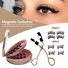 Hot-selling Little Devil Magnetic False Eyelashes Double-layer Pink Round Box with Clip Magnetic Set