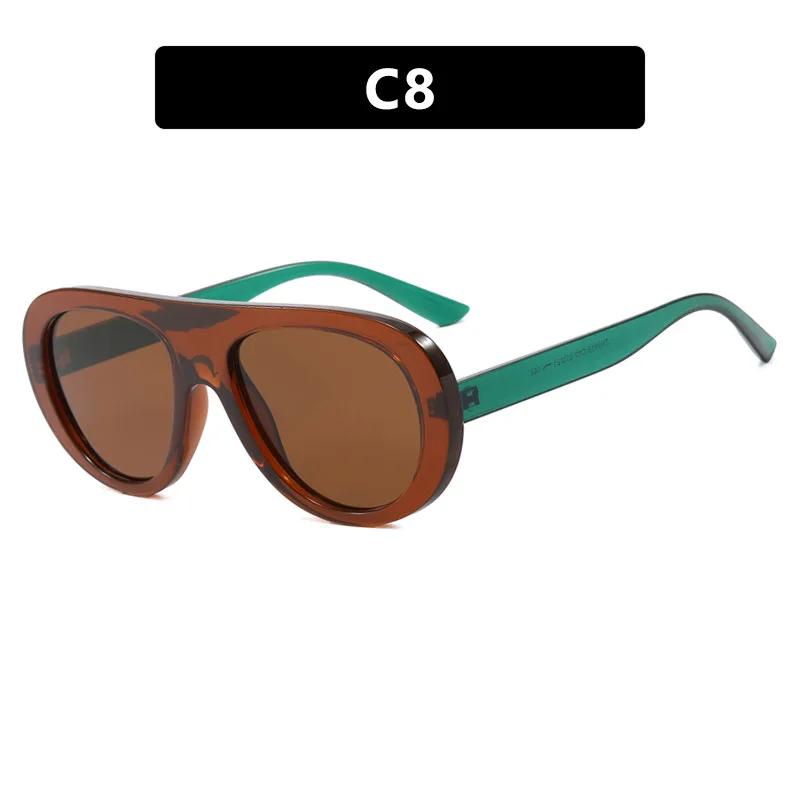 

Винтажные брендовые дизайнерские солнцезащитные очки-пилоты с плоским верхом для женщин и мужчин, модные популярные роскошные солнцезащитные очки в стиле панк для вождения на открытом воздухе As The Picture