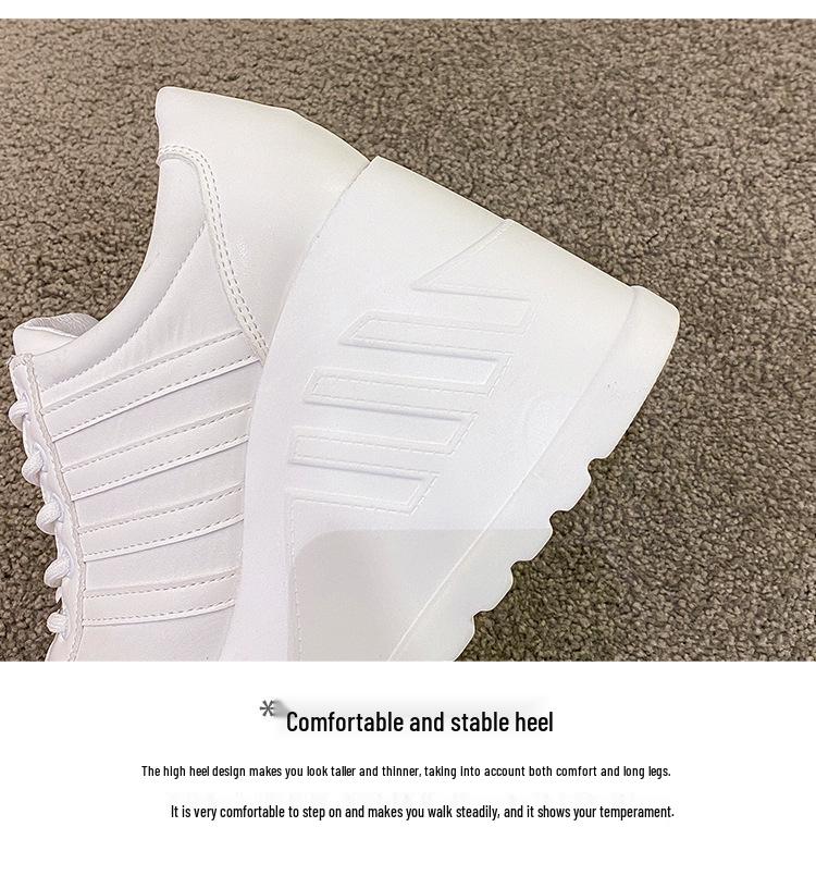 Autumn Women's Plus Size Sneakers: Thick Sole, Korean Style, Height-Boosting Casual Shoes