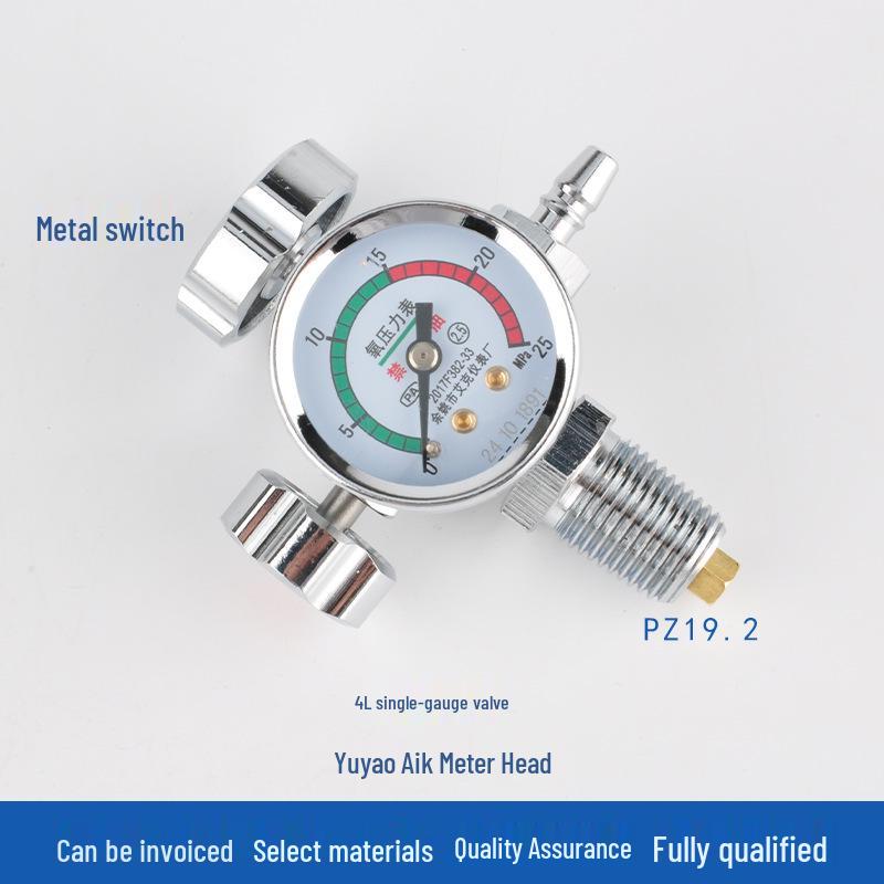 Household Oxygen Cylinder with Single Pressure Gauge Valve