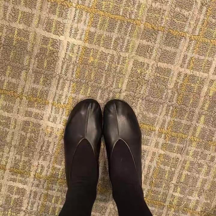 All Sheepskin~ Genuine Leather Round Head Shallow Mouth Single Shoes Women's One-pedal Flat-soled Small Leather Shoes Korean Version Versatile Sim