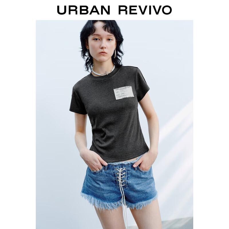 UR 2025 Autumn Slim Fit Patchwork T-Shirt L