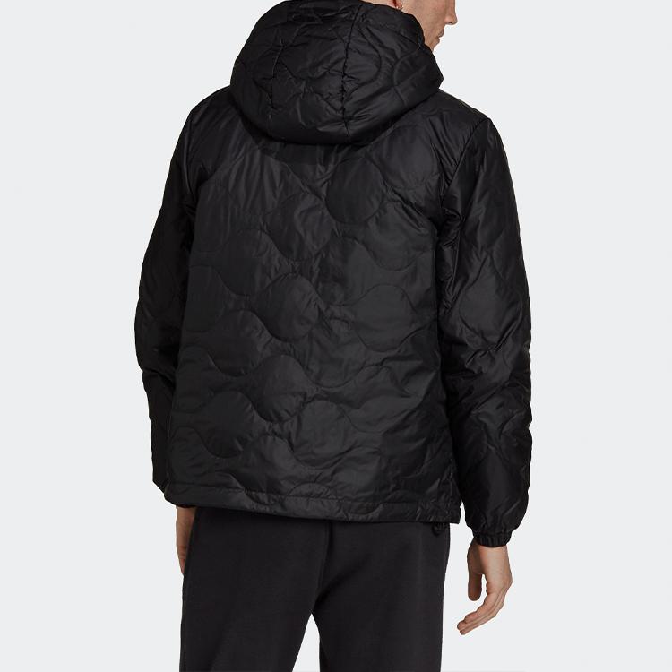 Adidas Originals Sport Zip Hooded Down Jacket Long Sleeve Winter Men Outerwear Black H13586
