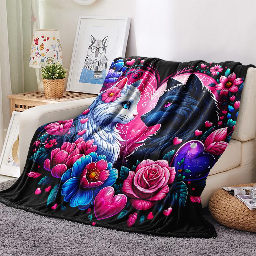 1 Pezzo Coperta in Flanella con Stampa Cartone Animato, Alta Qualità Confortevole per Tutte le Stagioni, Decorazione per la Casa, Calore e Comfort, Perfetta per Regalo di Natale Compleanno