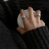 925 Geometric Stylish Silver Ring With Irregular Design And Pearl For Trendy Women Gifts