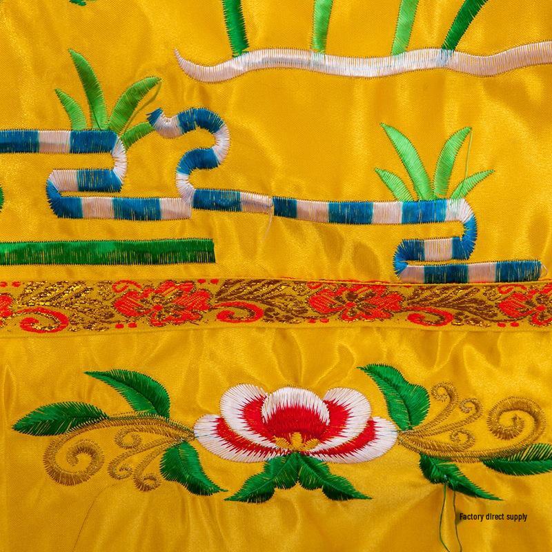 Buddha Hall Altar Table Valance - "Buddha's Light Shines Everywhere" Altar Cloth & Table Skirt Set