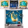 Vibrant Eid Mubarak Tapestry Moon Star Wall Hanging Decor For Ramadan Celebrations