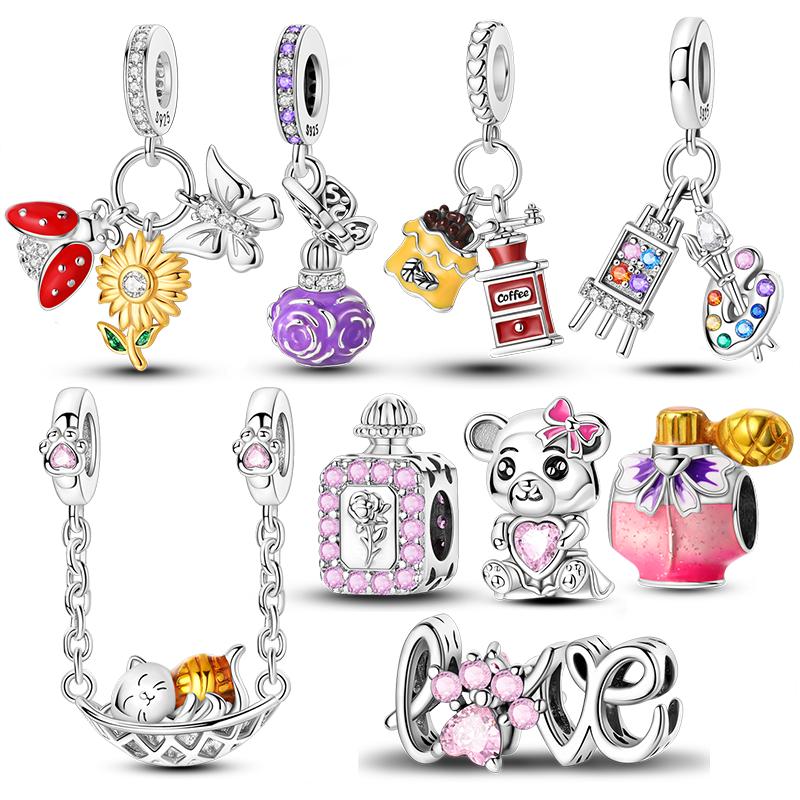 Authentic Copper Charm Bead Charms Bead Charms Dreamcatcher Coffee Perfume Pendants Compatible With Women Bracelets Do It Yourself Jewellery Gift