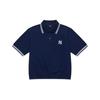 New MLB New York Yankees MLB Basic Logo SS24 Polo Shirt Women's Navy Blue 3FPQB0243-50NYS
