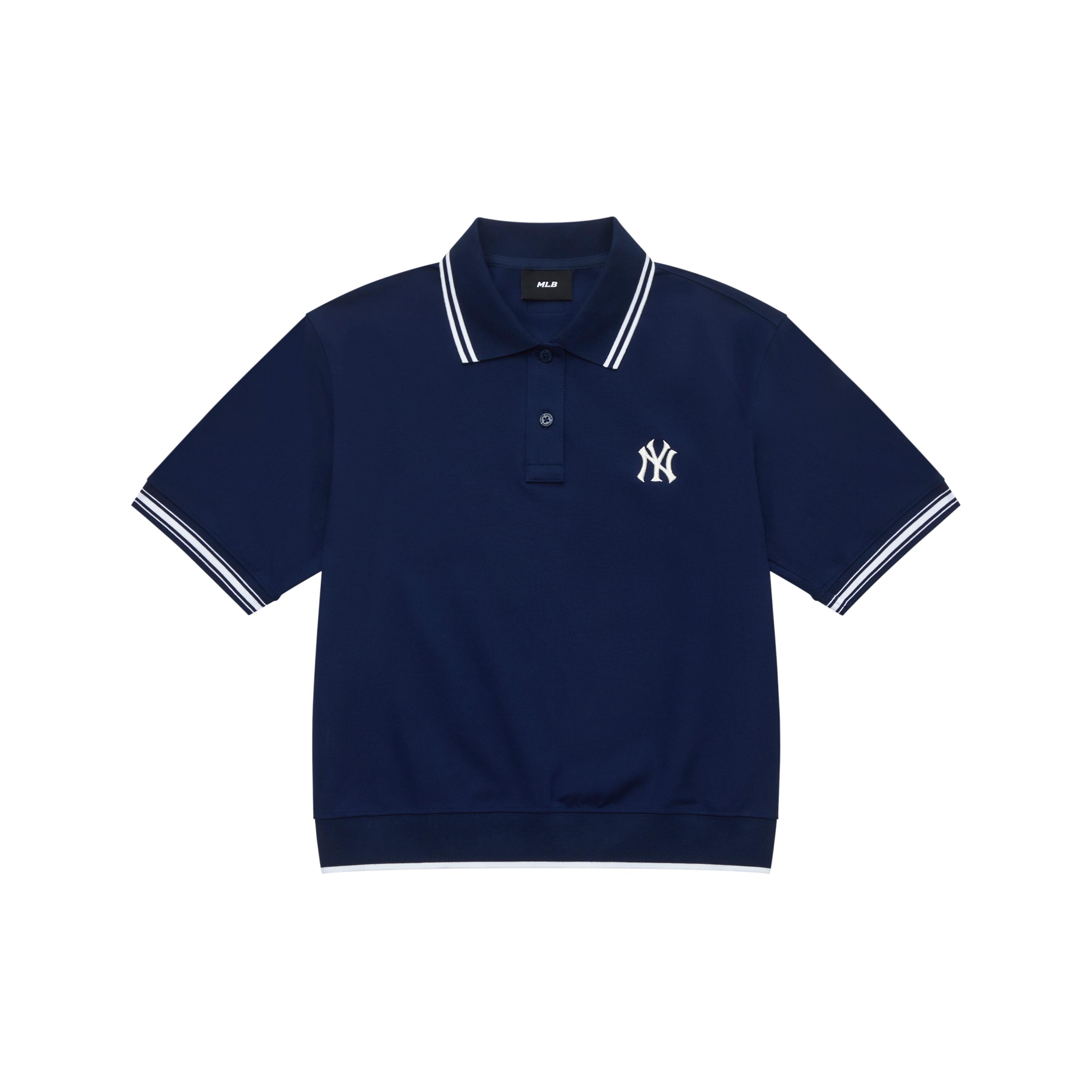 

New MLB New York Yankees MLB Basic Logo SS24 Polo Shirt Women s Navy Blue 3FPQB0243-50NYS S