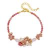 Rose Quartz Pink Crystal & Freshwater Pearl Sweater Chain Necklace - Autumn & Winter Luxury Design