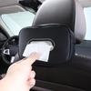 Car Tissue Box PU Leather Car Sun Visor Paper Holder Creative Armrest Storage Bag Enhances Interior Cleanliness and Convenience