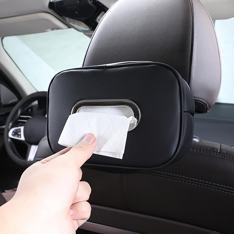 Car Tissue Box PU Leather Car Sun Visor Paper Holder Creative Armrest Storage Bag Enhances Interior Cleanliness and Convenience
