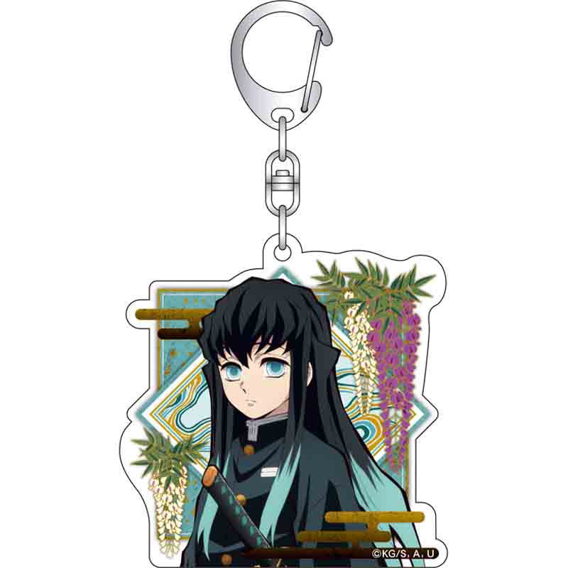 Anime Demon Slayer Keychain Tokitou Muichirou Rengoku Kyoujurou Kanroji Mitsuri Kamado Tanjirou Keyring Bag Car Key Chain Gift