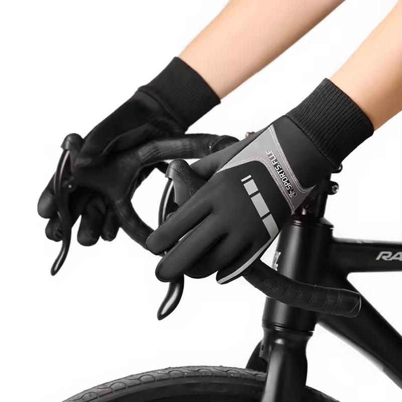 Winter Men's Outdoor Cycling Gloves Warm and Windproof Touch Screen Full Finger Gloves Motorcycle Riding and Skiing Equipment