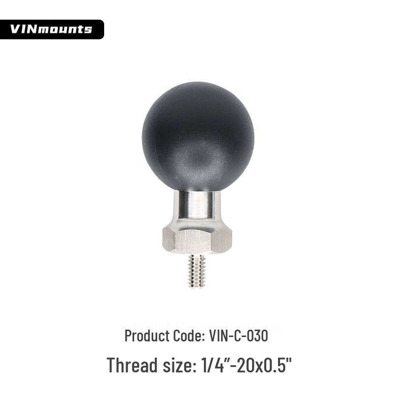 Kayak Mount C-Type 1.5" Ball Head with 1/4x20x0.5 Thread Base