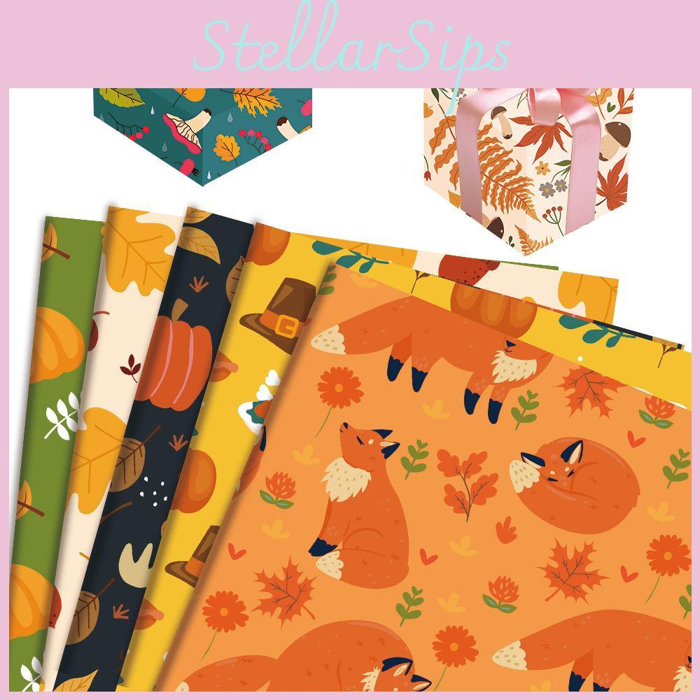Pumpkin Themed Packaging Paper For Diy Gift Wrap And Festive Party Decorations