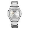 Fashion Bestwin Top Brand Men's Luxury Automatic Mechanical Watch Skeleton Design Full Stainless Steel Night Light Business