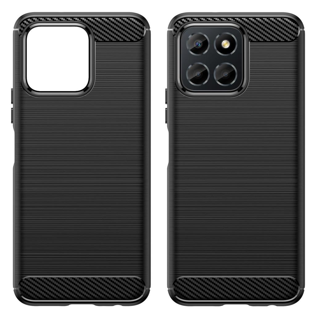 For Honor X6 4G Case Flexible TPU Phone Cover Carbon Fiber Texture Phone Shell