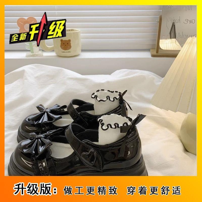 

Original women s shoes cute jk uniform single shoes women s 2024 fashion versatile with skirt bow Mary Jane small leather shoes 35
