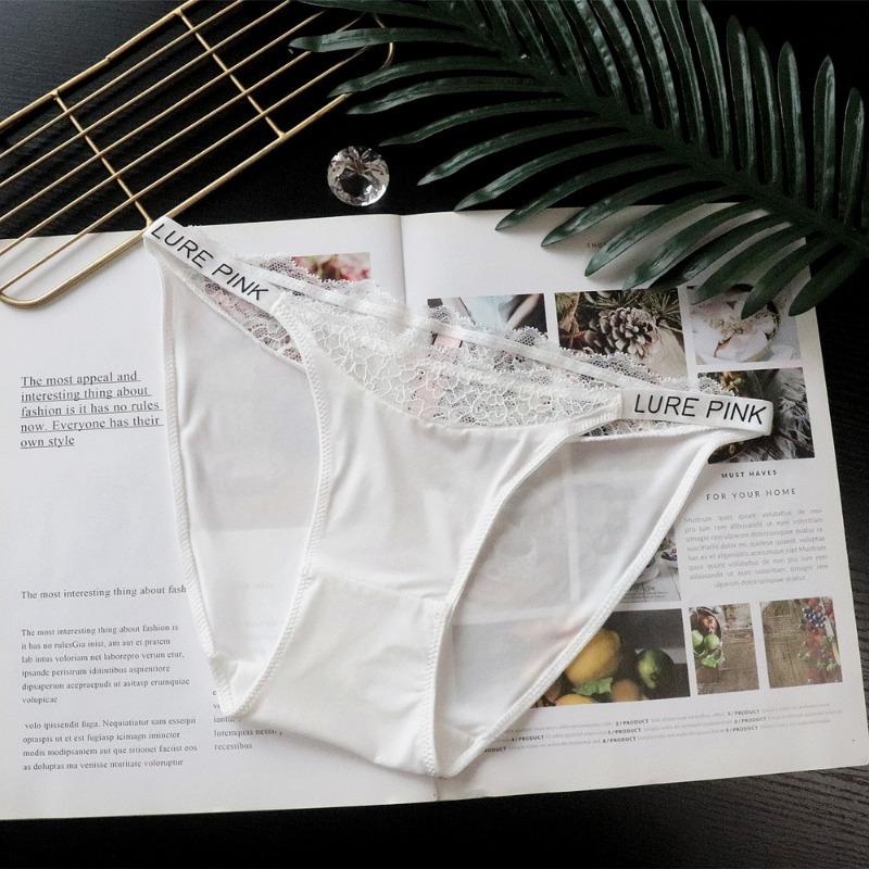 Thin Sexy Knickers Women's Low Waist Briefs Patchwork Lace Underwear Women's Ice Silk Breathable Women's Triangle Panties