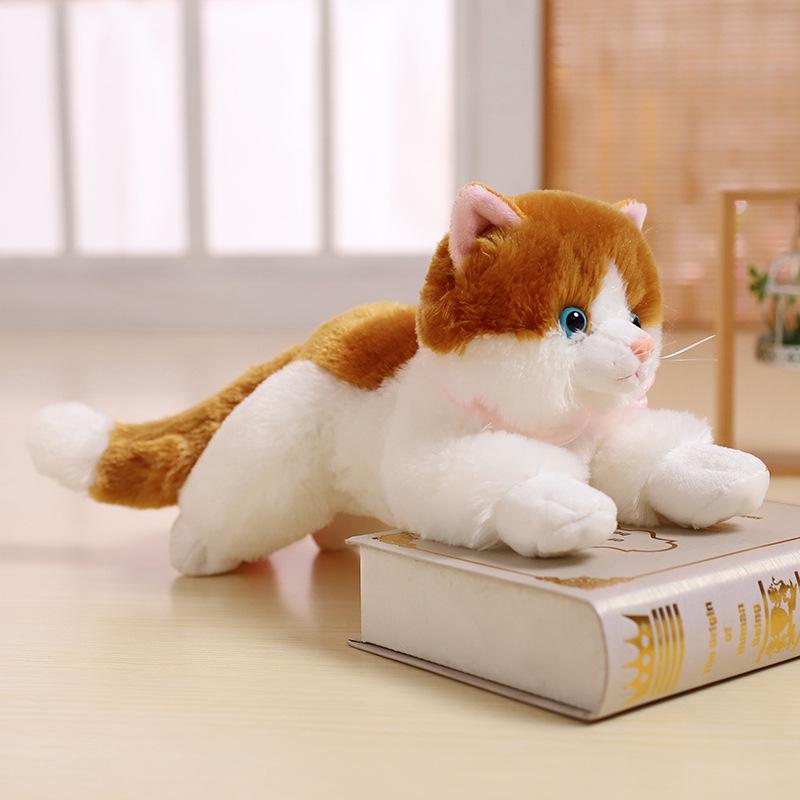 Милая кукла-котенок, плюшевая игрушка, лежащая кукла-кошка, детская успокаивающая кукла 20cm（0.15kg）