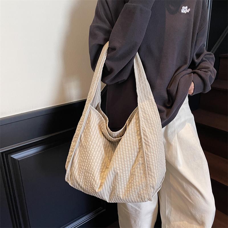 Tote Bag Women's Plaid Bag Large Capacity Shoulder Crossbody Bag