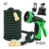 3X Telescopic Water Hose 10 Functions High Pressure Sprinkler Set for Garden Irrigation Car Wash 25FT 3300D Green Black