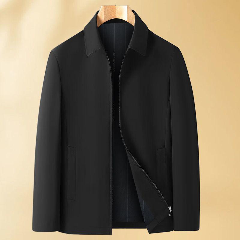 Men's Lapel Jacket for Middle-aged and Elderly Dads, Thin Spring/Autumn Administrative Style