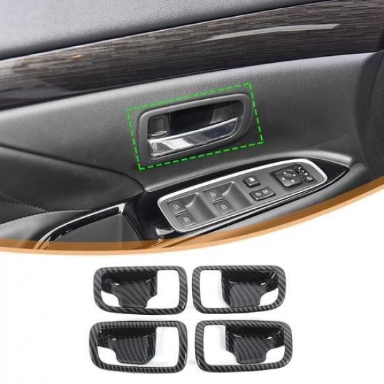 ABS Carbon Fiber Inner Door Handle Bowl Trim For Mitsubishi Outlander 13-21