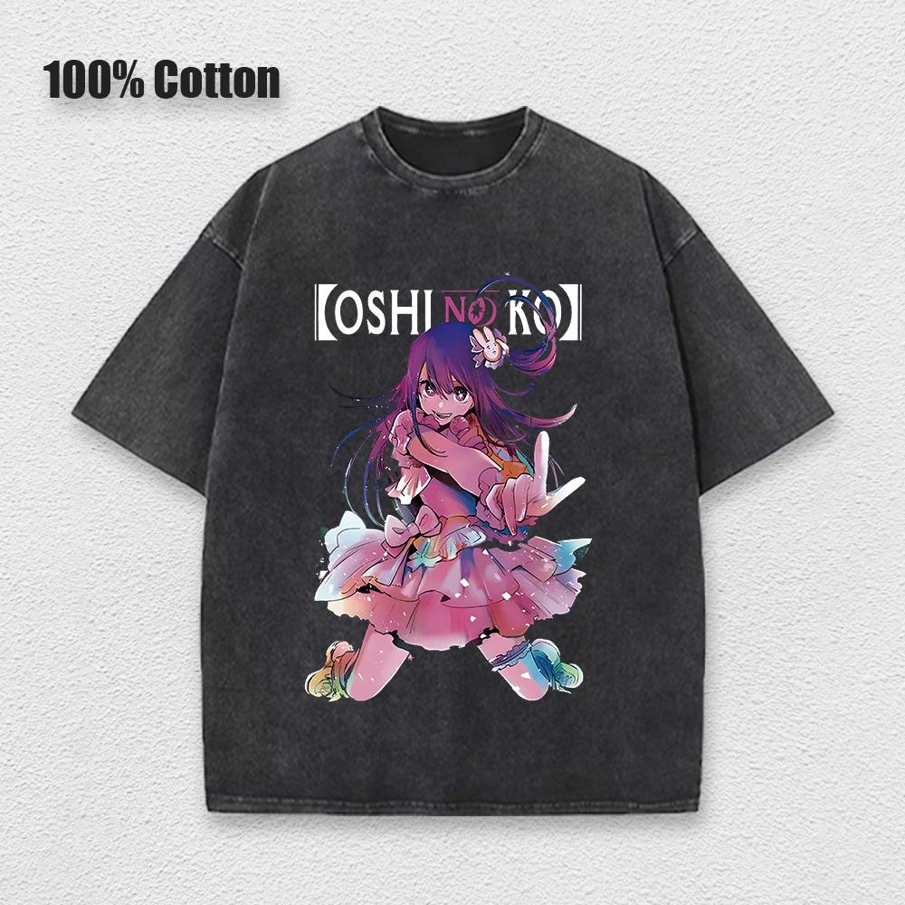 Acid Tshirt Kawaii Oshi No Ko Anime Ai Hoshino Cosplay Tshirt Hot Cartoon Fans Otaku TShirt Casual Solid Cotton Unisex Tee