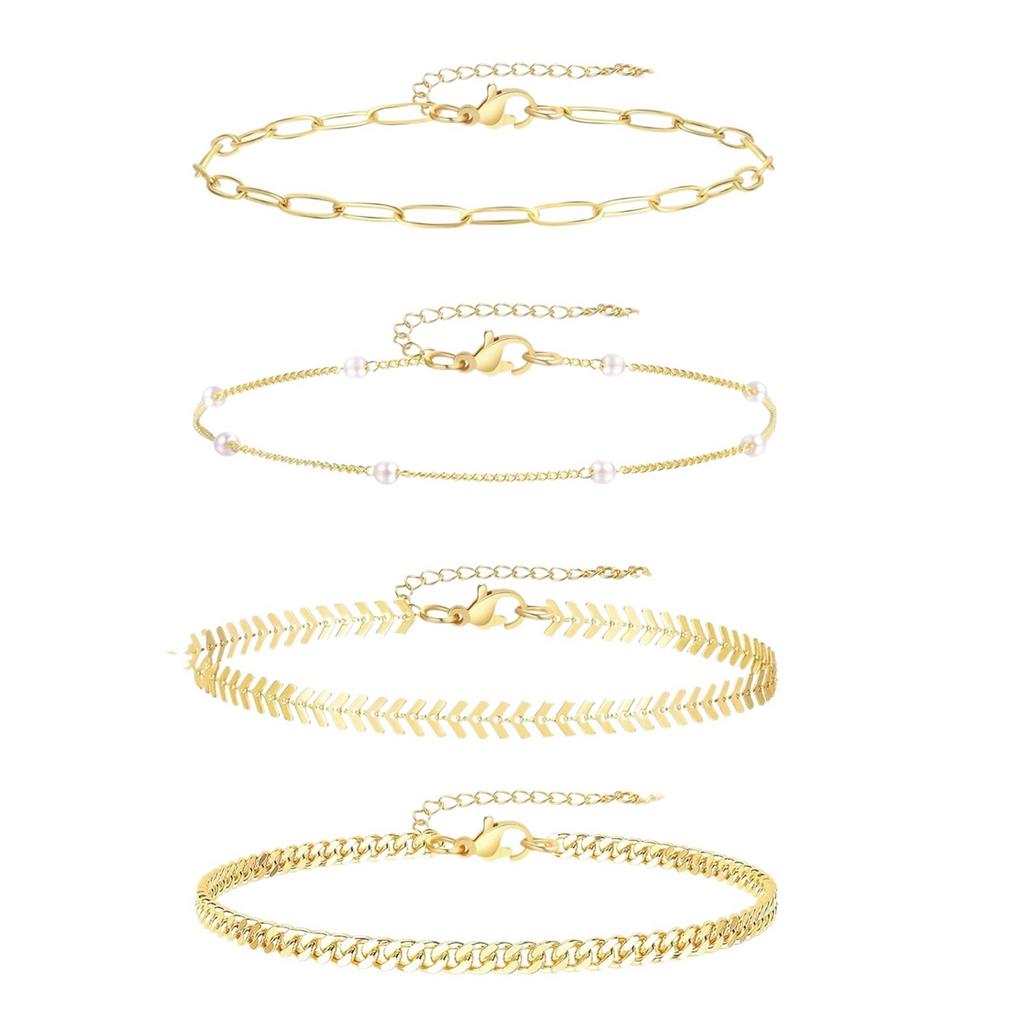 Anklet Fashion Simple Cuban Multi-layer Foot Ornament Alloy Geometric Chain All-match Anklet