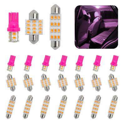 Tobenbone 24 st Bil LED-lampa Kit T10 31mm 41mm Bil Interiör Kupollampa Ersättning